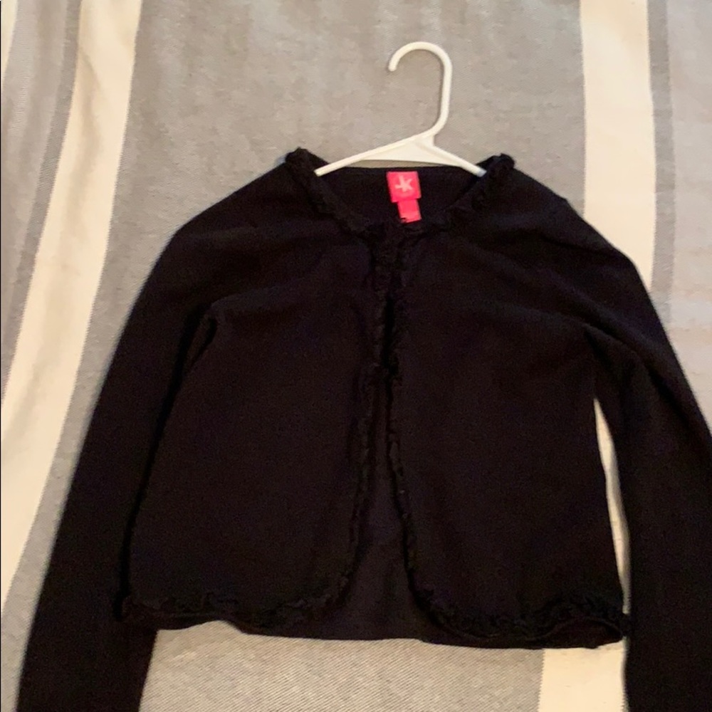 Girls Black 1 button cardigan never worn